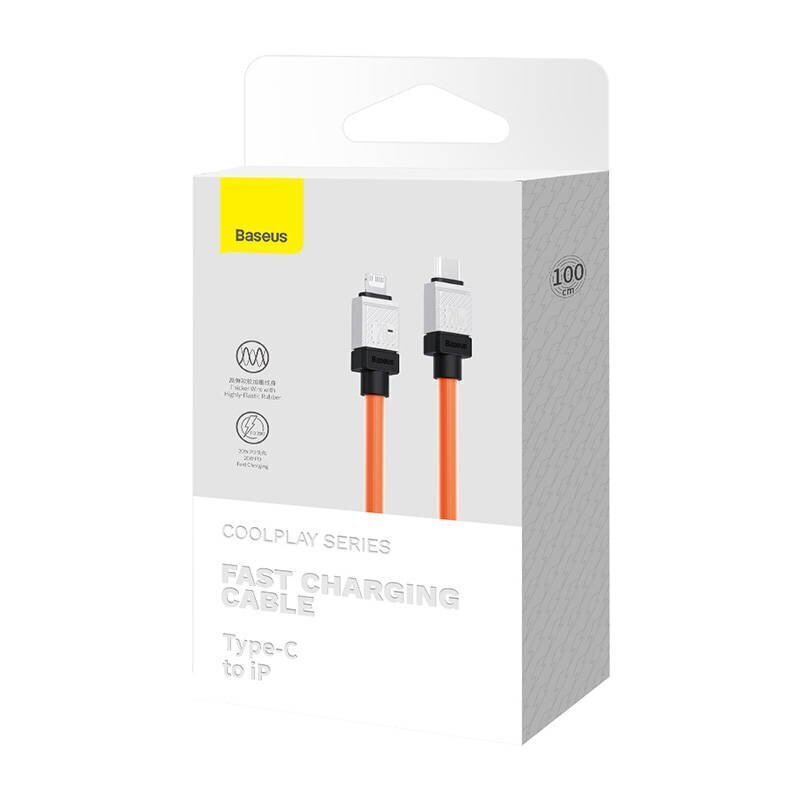 Baseus Kiirlaadimiskaabel Baseus USB-C kuni Coolplay seeria 1 m, 20 W (oranž) hind ja info | Mobiiltelefonide kaablid | hansapost.ee