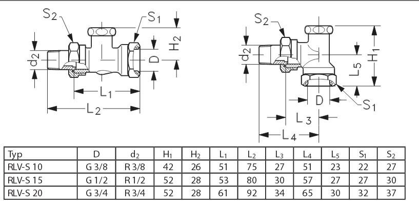 Sulgventiil Danfoss RLV-S, DN 15, Nurkne цена и информация | Kaminate ja ahjude tarvikud | hansapost.ee