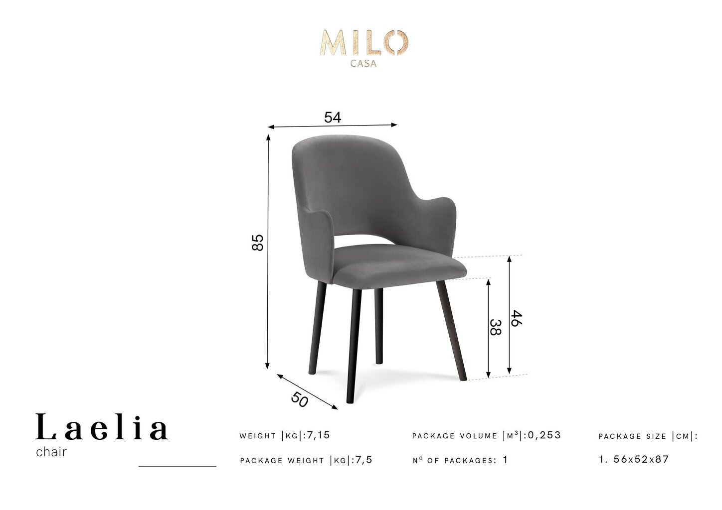 Tool Milo Casa Laelia, sinine hind ja info | Köögitoolid, söögitoolid | hansapost.ee