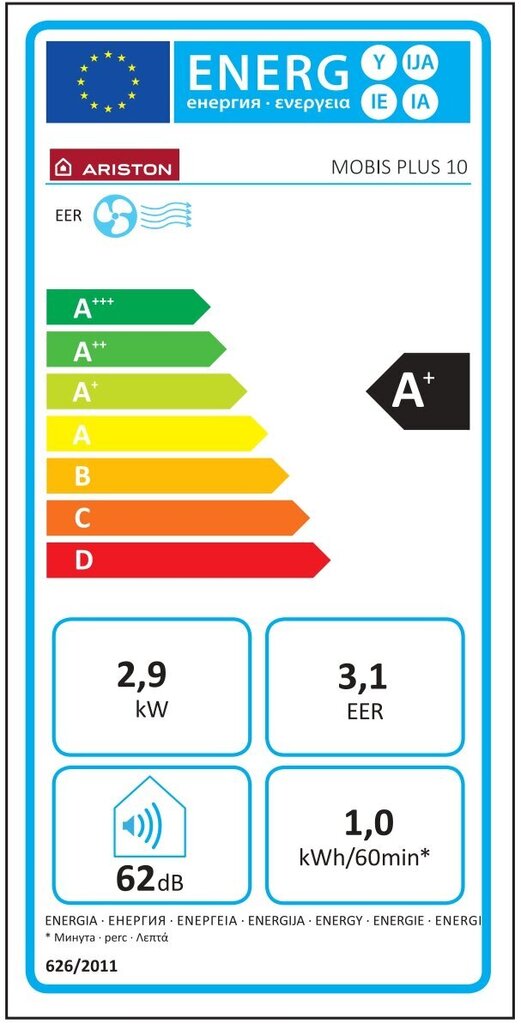 Kaasaskantav konditsioneer Ariston Mobis Plus 10 hind ja info | Konditsioneerid, kliimaseadmed | hansapost.ee