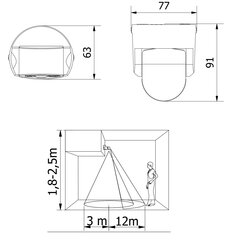 Liikumisandur GTV CR-9, Mini IP65, 1200W, must цена и информация | Gtv Безопасность дома | hansapost.ee