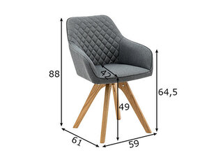 Комплект стульев 2шт., серый цена и информация | Стулья для кухни и столовой | hansapost.ee