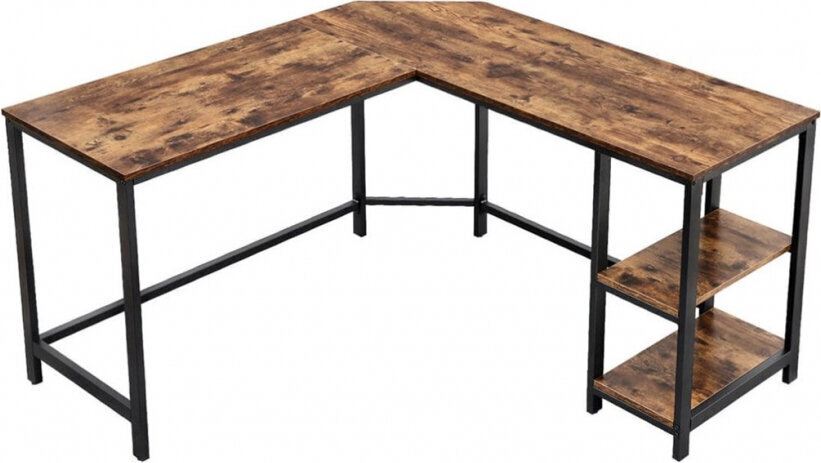 Songmics COMPUTERDESK/RUSTICBROWN+BLACK/138X138X76 цена и информация | Arvutilauad, kirjutuslauad | hansapost.ee