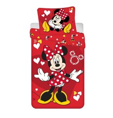 Voodipesukomplekt Minnie Red Heart, 140x200 cm, 2-osaline цена и информация | Детское постельное бельё | hansapost.ee