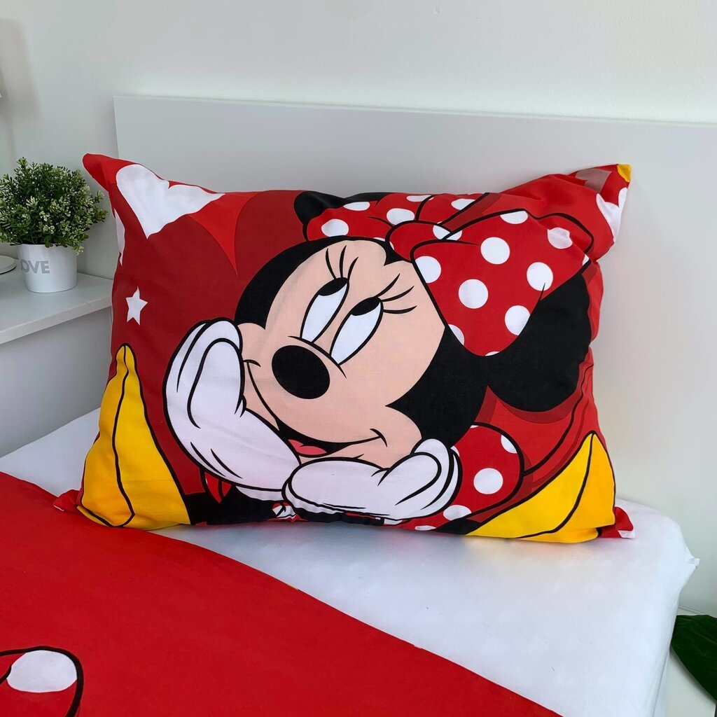 Voodipesukomplekt Minnie Red Heart, 140x200 cm, 2-osaline цена и информация | Laste voodipesu | hansapost.ee