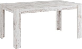 Обеденный стол Notio Living Lori 160 см, состаренный белый цена и информация | Кухонные и обеденные столы | hansapost.ee