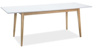Стол Signal Meble Cesar, 68x120 см, цвет белый / дуб цена и информация | Кухонные и обеденные столы | hansapost.ee