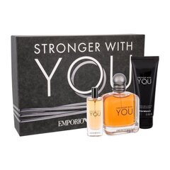 Набор Giorgio Armani Emporio Stronger With You для мужчин: EDT 100 мл + Гель для душа 75 мл + 15 мл EDT цена и информация | Мужские духи | hansapost.ee