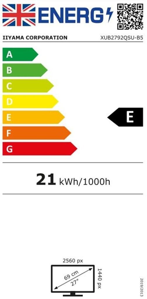 Iiyama XUB2792QSU-B5 цена и информация | Monitorid | hansapost.ee
