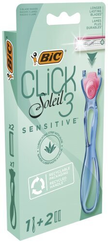 Raseerija BIC System razors SOLEIL CLICK Sensitive (1+2 tk) hind ja info | Raseerimisvahendid | hansapost.ee