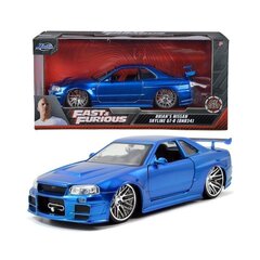 Автомобиль Fast and Furious Nissan Skyline GT-R 1:24 цена и информация | Игрушки для мальчиков | hansapost.ee