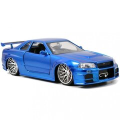 Автомобиль Fast and Furious Nissan Skyline GT-R 1:24 цена и информация | Игрушки для мальчиков | hansapost.ee