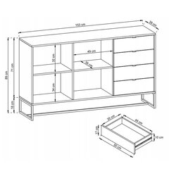Комод AKL Furniture Amber AK153, коричневый цена и информация | Комоды | hansapost.ee
