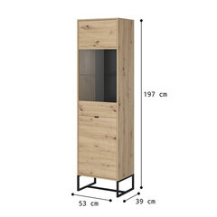 Витрина AKL Furniture Amber AWT53, коричневая цена и информация | Витрины, серванты | hansapost.ee