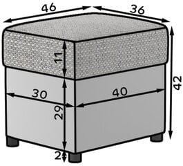 Tumba R2, hall hind ja info | Kott-toolid, tumbad, järid | hansapost.ee