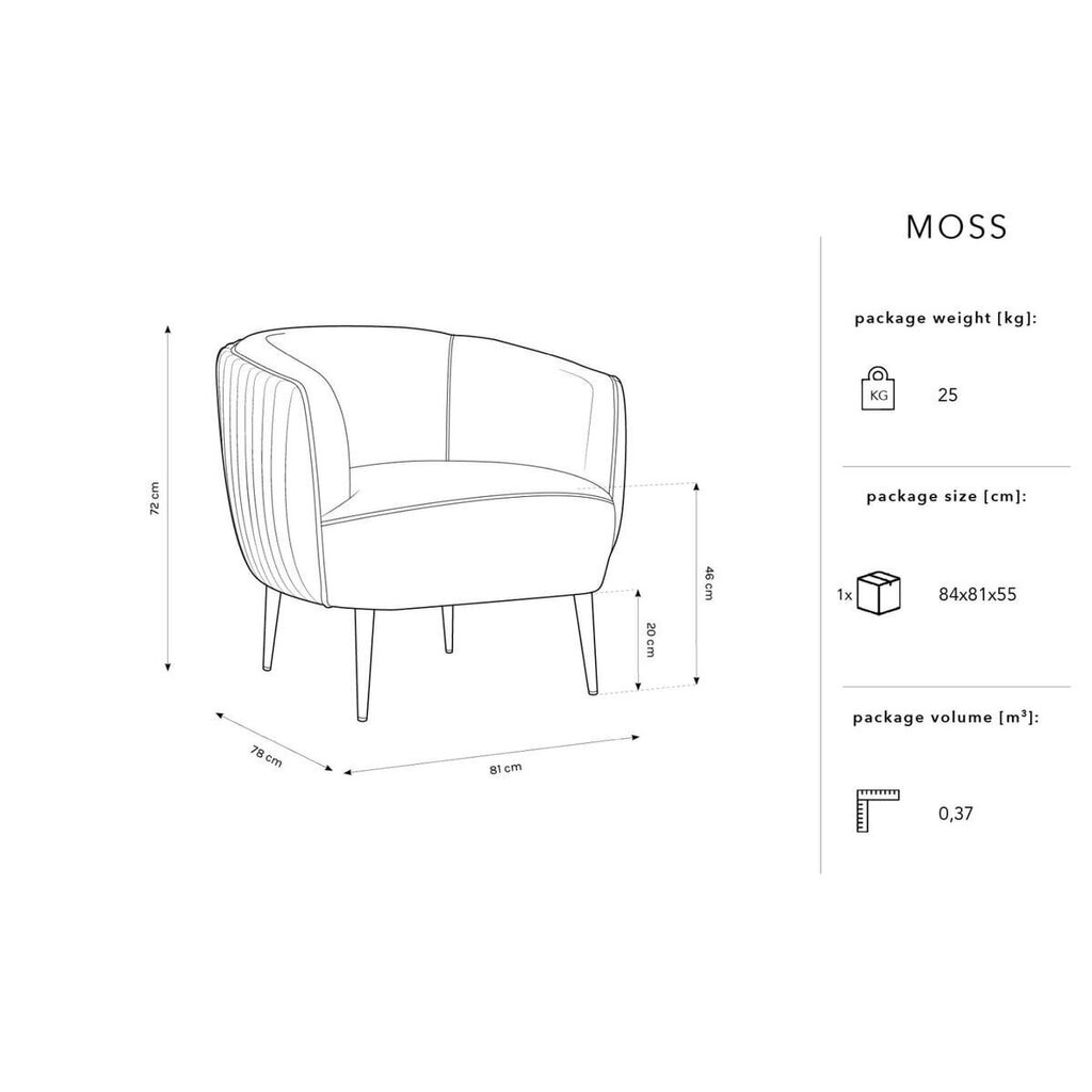 Tool Micadoni Home Moss, punane hind ja info | Köögitoolid, söögitoolid | hansapost.ee