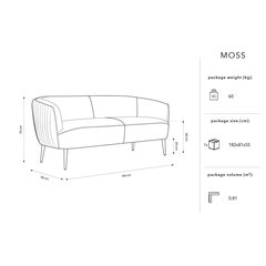 Диван Micadoni Home Moss, розовый цвет цена и информация | Диваны | hansapost.ee