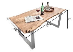 Oбеденный стол Tiche 100X180 см, акация/античный цена и информация | Кухонные и обеденные столы | hansapost.ee
