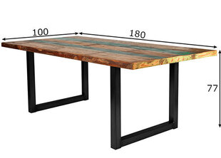 Oбеденный стол Tisch 100x180 см, антично-черный цена и информация | Кухонные и обеденные столы | hansapost.ee