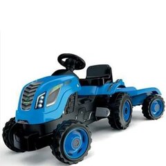 Smoby Traktor XL Blue pedaalide ja haagisega цена и информация | Игрушки для мальчиков | hansapost.ee