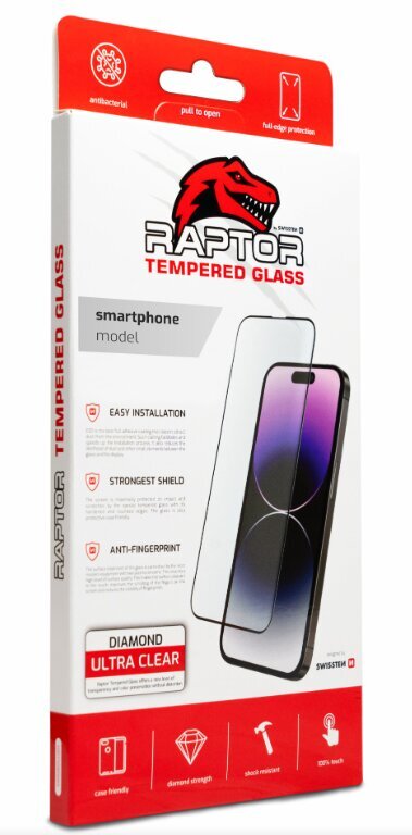 Swissten Raptor Diamond Ultra Full Face Tempered Glass for Apple iPhone 12 Pro Max цена и информация | Ekraani kaitseklaasid ja kaitsekiled | hansapost.ee