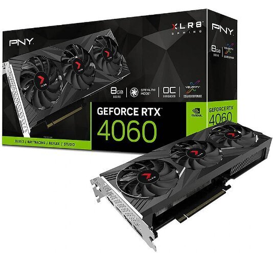 PNY GeForce RTX4060 8GB XLR8 Gaming Verto EPIC-X VCG40608TFXXPB1 цена и информация | Videokaardid | hansapost.ee