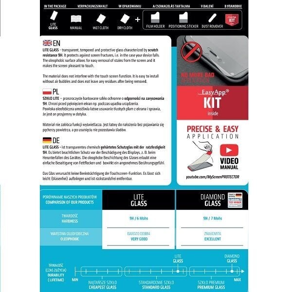 MS Diamond Glass Lite hind ja info | Ekraani kaitseklaasid ja kaitsekiled | hansapost.ee