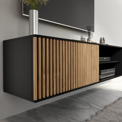 ТВ столик  Meorati, 40x40x150 см, коричневый/черный цена и информация | Тумбы под телевизор | hansapost.ee