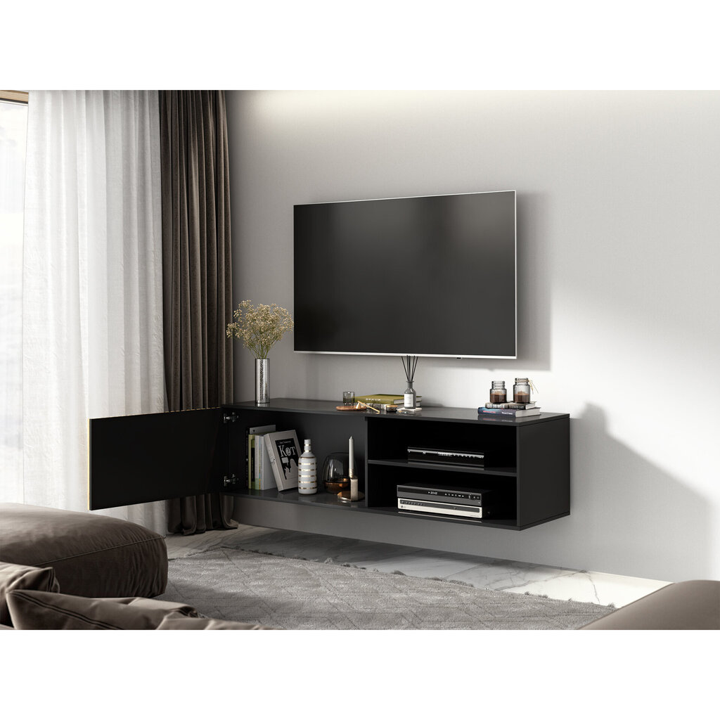 TV-laud Meorati, 40x40x150 cm, pruun/must hind ja info | Televiisori alused | hansapost.ee