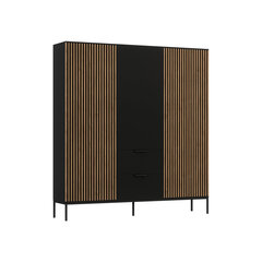 Шкаф  Meorati, 185x60x200 см, черный/коричневый цена и информация | Шкафы | hansapost.ee