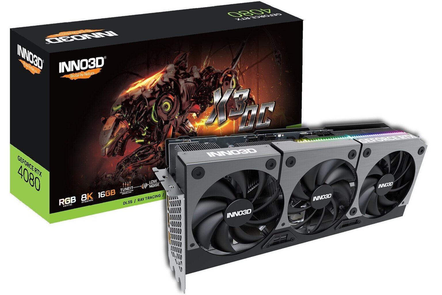 Inno3D GeForce RTX 4080 X3 OC N40803-166XX-187049N цена и информация | Videokaardid | hansapost.ee
