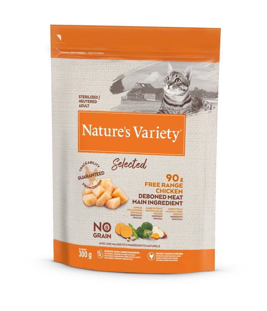 Nature's Variety Valitud toit täiskasvanud, steriliseeritud kassidele, 0,3 kg hind ja info | Kassi kuivtoit ja kassikrõbinad | hansapost.ee
