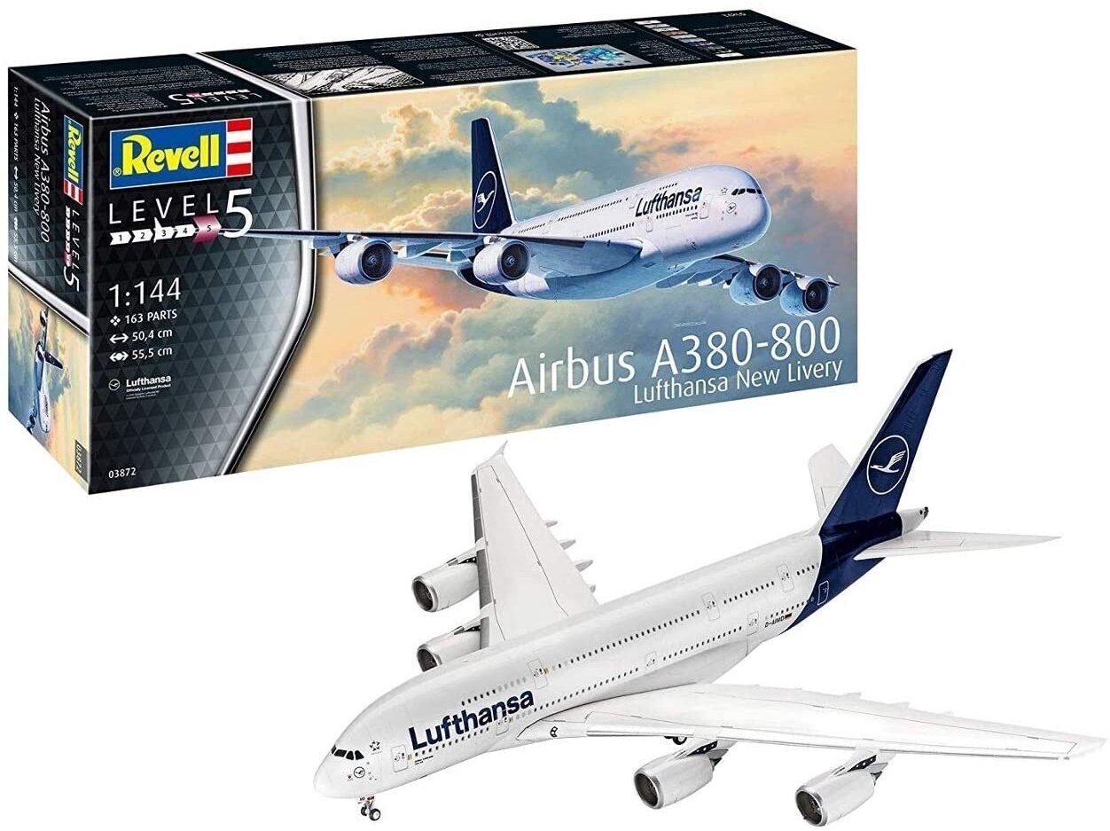 Revell - Airbus A380-800 Lufthansa New Livery, 1/144, 03872 цена и информация | Klotsid ja konstruktorid | hansapost.ee