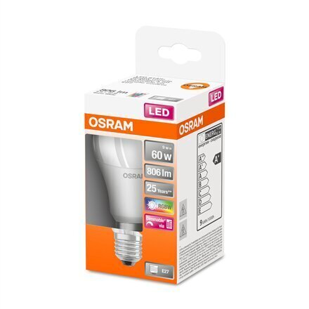 Puldiga reguleeritav pirn Osram LED Star + Classic A RGBW FR 60, 9W цена и информация | Lambipirnid ja LED-pirnid | hansapost.ee