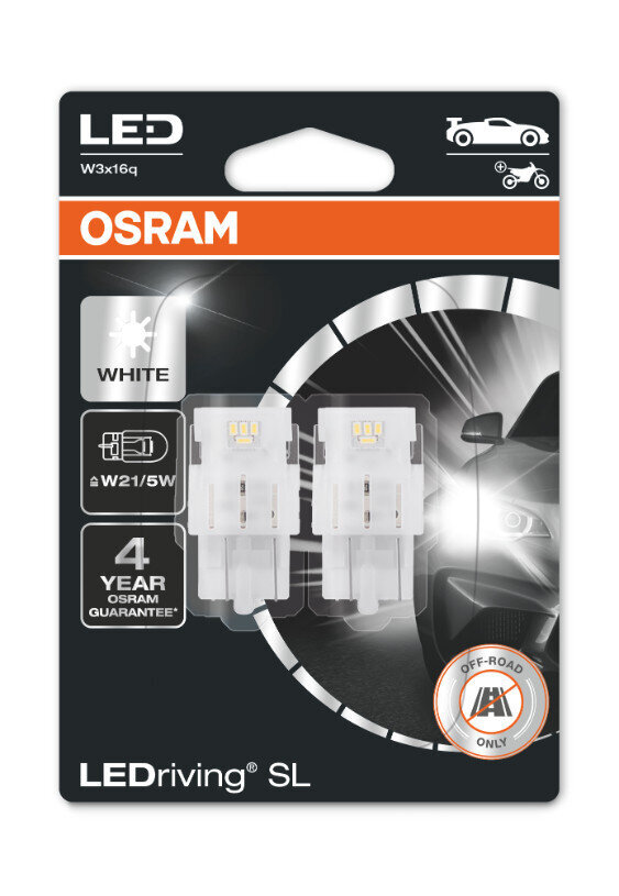 Osrami ledlambid 12V LED W21/5W 6000K 1,7W W3X16Q 2tk цена и информация | Autopirnid | hansapost.ee