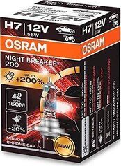 Osram halogeenlamp H7 Night Breaker 200, 12V, 55W, +200% 1tk цена и информация | Автомобильная ксеноновая лампа D2R 6000К (Китай) | hansapost.ee