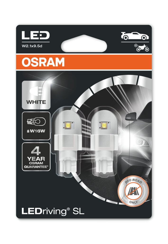 Osram ledlambid 12V LED W16W 6000K 2W W2.1X9.5D цена и информация | Autopirnid | hansapost.ee