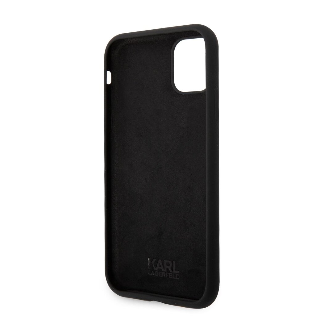 Karl Lagerfeld Liquid Silicone Ikonik NFT Case for iPhone 11 Black hind ja info | Telefonide kaitsekaaned ja -ümbrised | hansapost.ee