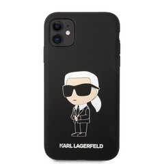 Karl Lagerfeld Liquid Silicone Ikonik NFT Case for iPhone 11 Black hind ja info | Telefonide kaitsekaaned ja -ümbrised | hansapost.ee