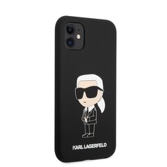 Karl Lagerfeld Liquid Silicone Ikonik NFT Case for iPhone 11 Black hind ja info | Telefonide kaitsekaaned ja -ümbrised | hansapost.ee