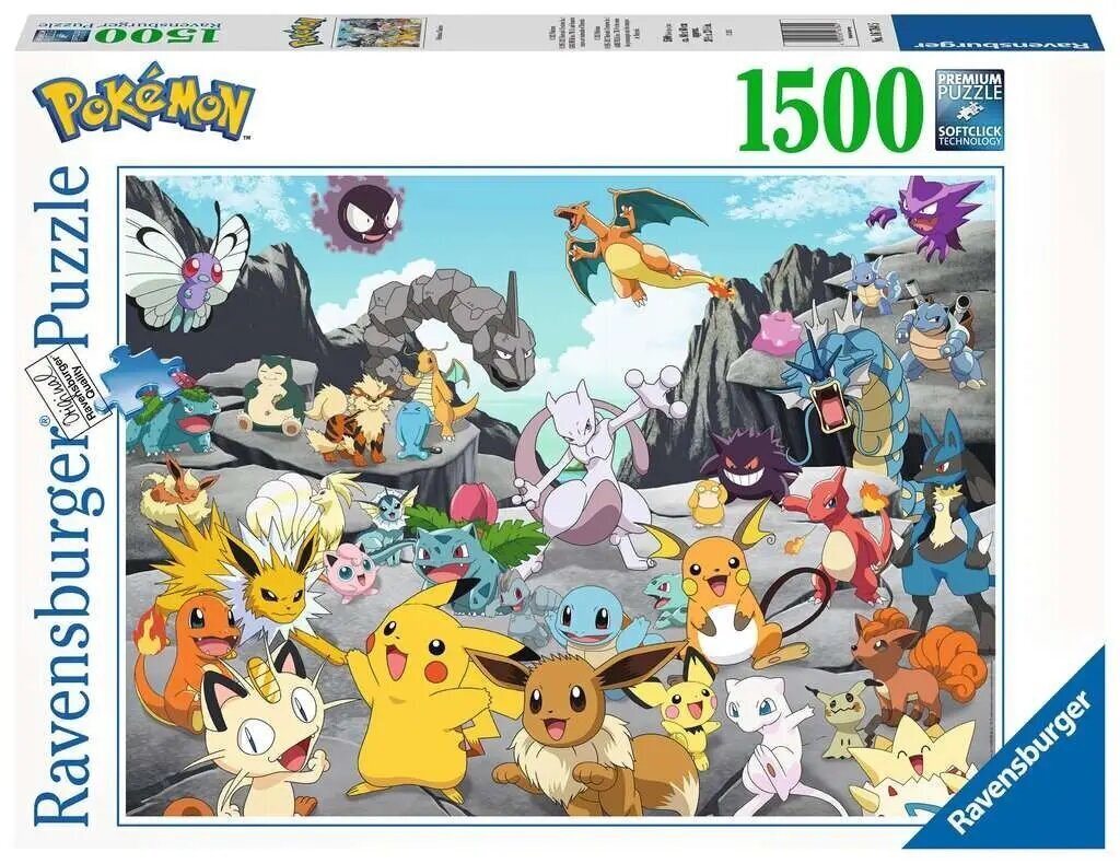 Pokémon Jigsaw pusle Pokémon Klassika (1500 tükki) hind ja info | Pusled lastele ja täiskasvanutele | hansapost.ee