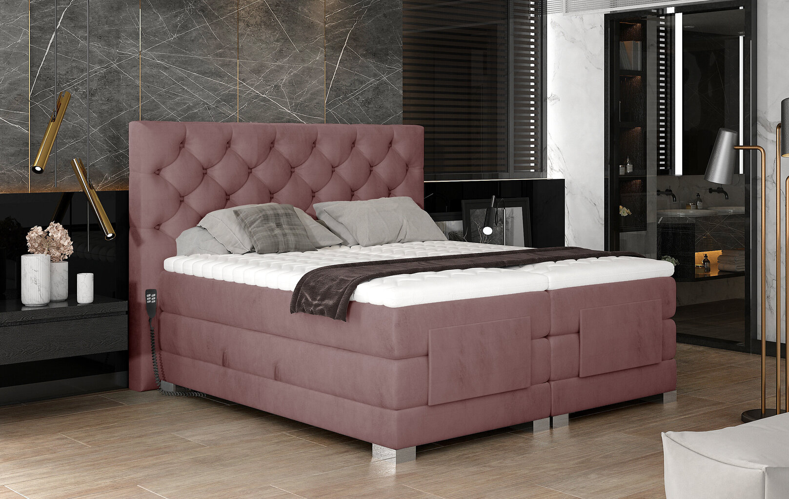 Elektriline voodi NORE Clover 14, 160x200, roosa цена и информация | Voodid | hansapost.ee