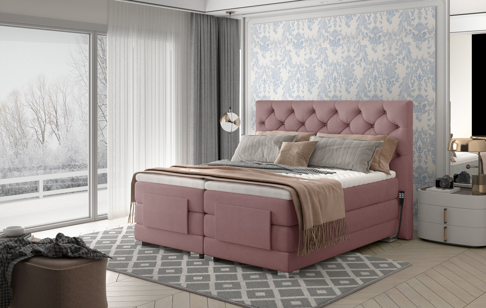 Elektriline voodi NORE Clover 14, 180x200, roosa hind ja info | Voodid | hansapost.ee