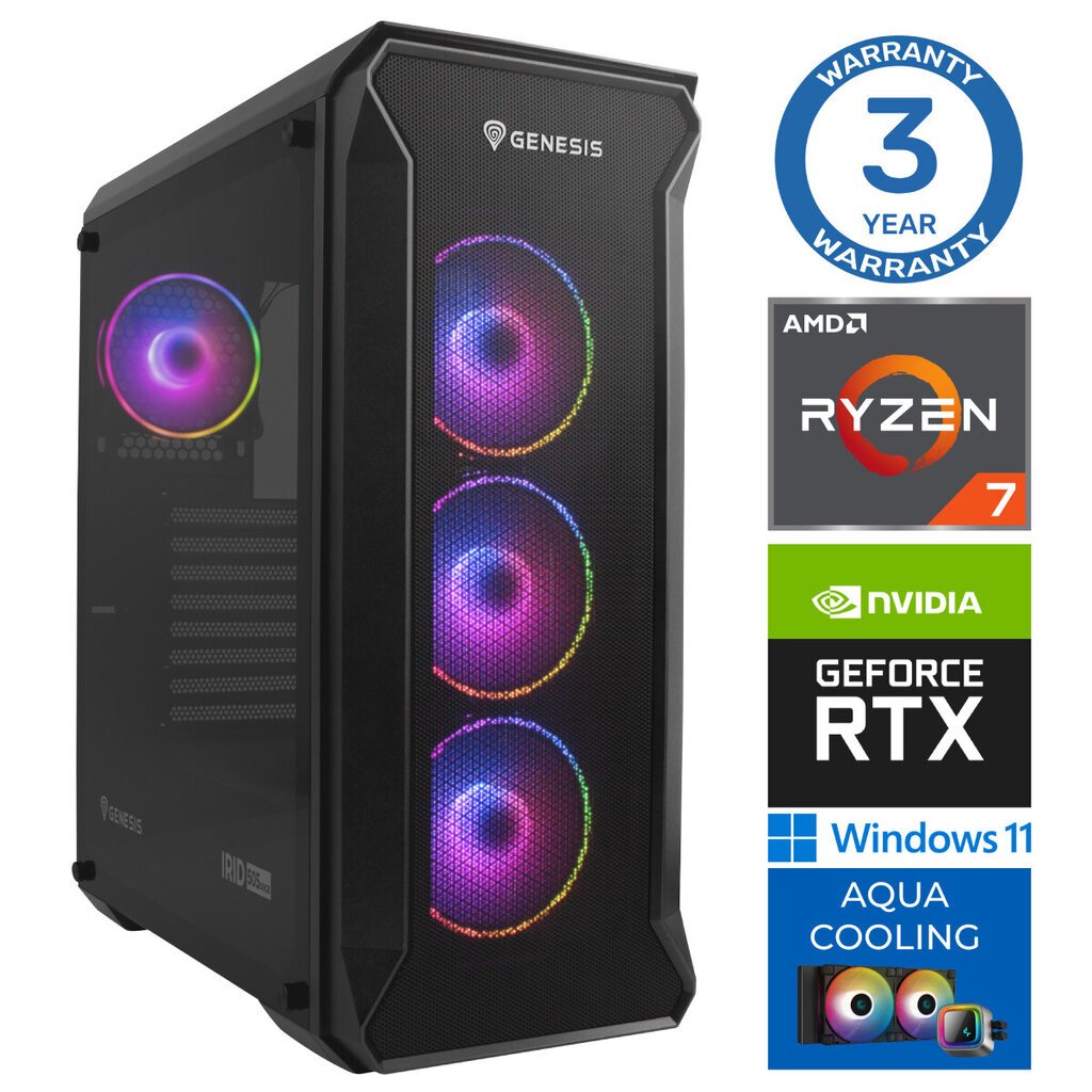 INTOP AQUA Ryzen 7 7700X 64GB DDR5 500SSD M.2 NVME+2TB RTX4070 12GB WIN11Pro hind ja info | Lauaarvutid | hansapost.ee