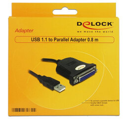 Delock, USB-A/D-Sub 25-pin, 0.8 m price and information | Juhtmed ja kaablid | hansapost.ee