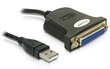 Delock, USB-A/D-Sub 25-pin, 0.8 m hind ja info | Juhtmed ja kaablid | hansapost.ee