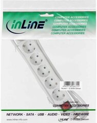 Удлинитель InLine 6 штекеров, 1,5 м, белый цвет цена и информация | Бытовые удлинители | hansapost.ee