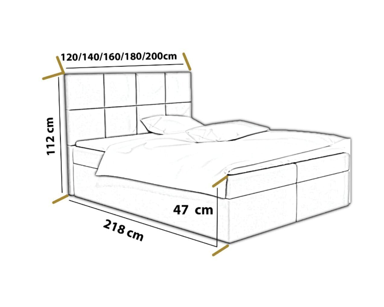 Voodi Flavio 140x200 cm, valge hind ja info | Voodid | hansapost.ee