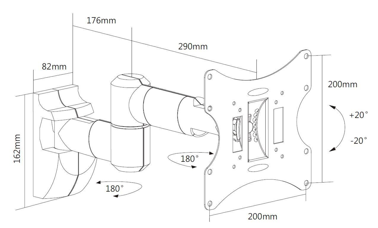 Mozi LCD 58- 107 hind ja info | Teleri seinakinnitused ja hoidjad | hansapost.ee