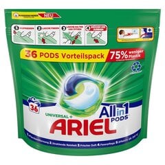 Ariel All-in-1 PODS Universal Pesukapslid, 36 Pesukorda цена и информация | Ariel Бытовая химия и инвентарь для уборки | hansapost.ee